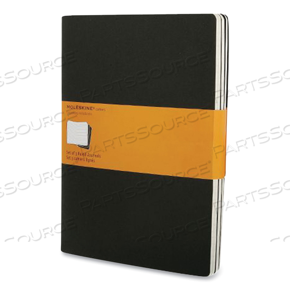CAHIER JOURNAL, 1 SUBJECT, NARROW RULE, BLACK COVER, 10 X 7.5 by Moleskine
