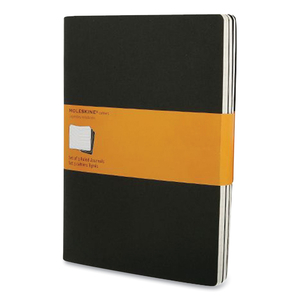 CAHIER JOURNAL, 1 SUBJECT, NARROW RULE, BLACK COVER, 10 X 7.5, 3/PACK by Moleskine