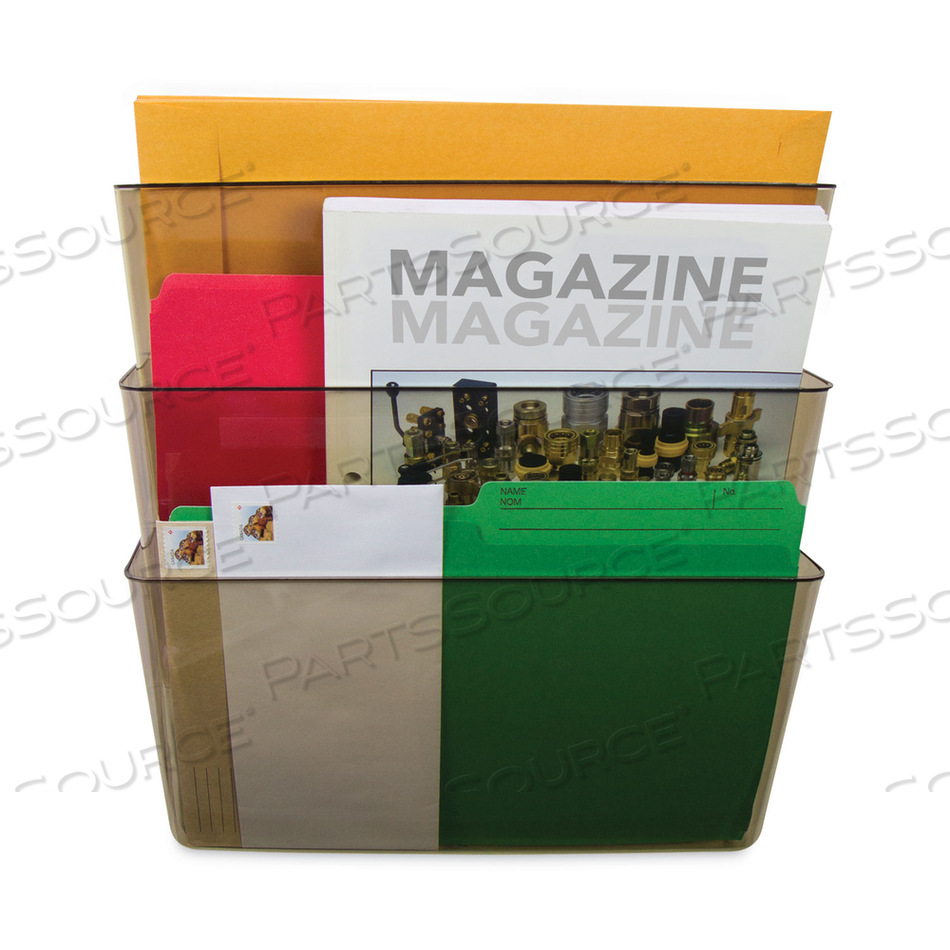 WALL FILE, 3 SECTIONS, LEGAL SIZE, 16" X 4" X 14", SMOKE by Storex