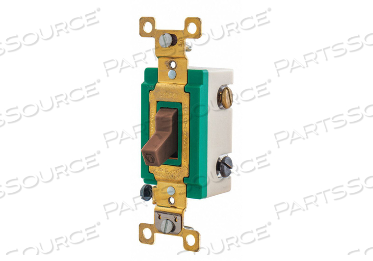 WALL SWITCH, TOGGLE SWITCH, 3-WAY, BROWN, 30 A, SCREW TERMINALS by Hubbell Power Systems