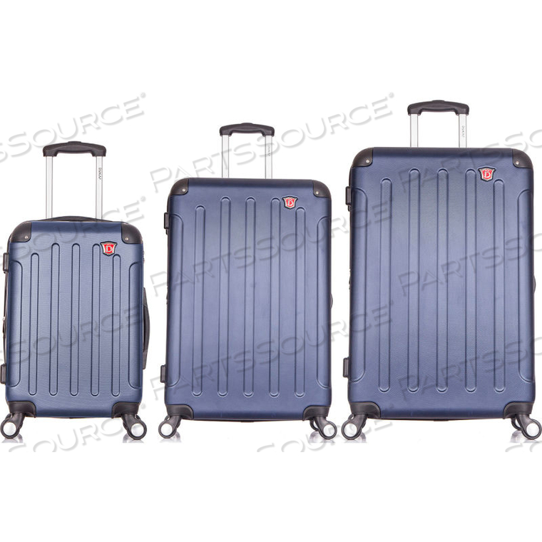 DUKAP INTELY 3-PIECE SMART HARDSIDE LUGGAGE SET 20"/28"/32" - USB & INTEGRATED WEIGHT SCALE - BLUE 