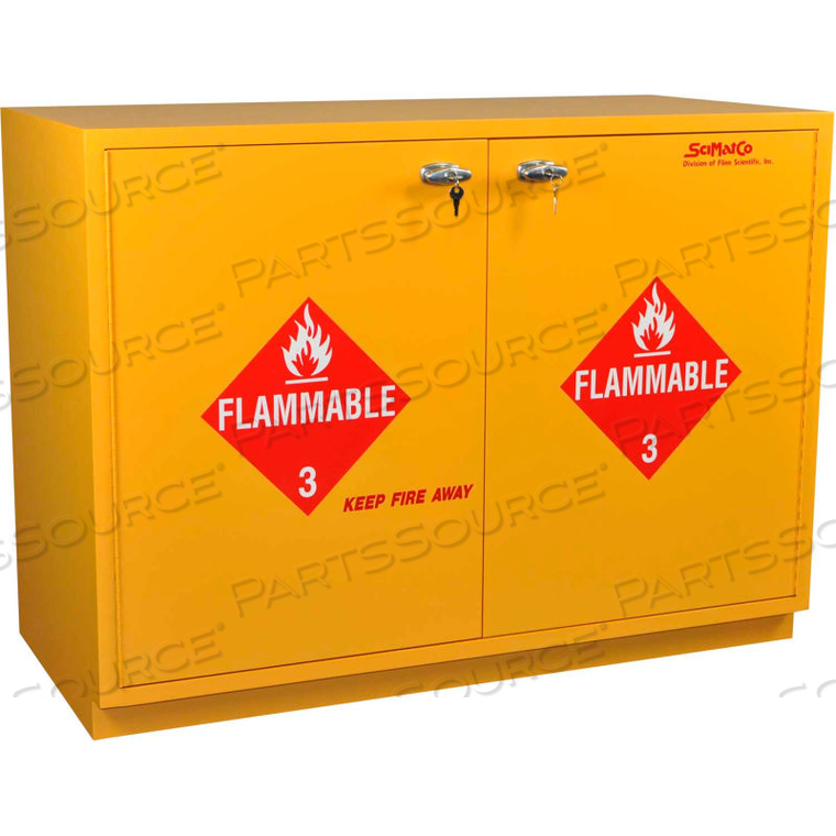 28 GALLON, UNDER-THE-COUNTER CABINET, FLAMMABLE, SELF-CLOSING, 29"W X 22"D X 35-1/2"H 