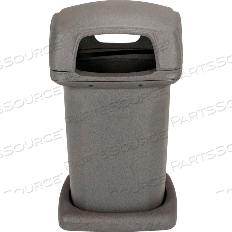 HEAVY DUTY DECORATIVE LITTER CONTAINER W/GRAVITY RELEASE LATCH, 60 GAL GRAYSTONE by Toter