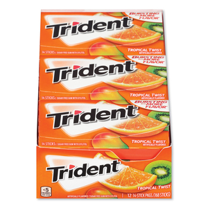 SUGAR-FREE GUM, TROPICAL TWIST, 14 STICKS/PACK, 12 PACKS/BOX by Trident SUGAR-FREE GUM, TROPICAL TWIST, 14 STICKS/PACK, 12 PACKS/BOX by Trident