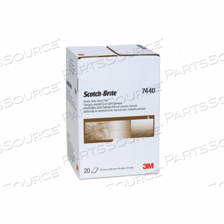 SCOTCH-BRITE 7440 HEAVY DUTY HAND PAD 6" X 9" 40 PADS by 3M Consumer
