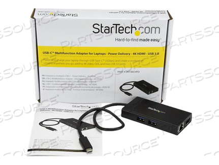 USB-C TRAVEL DOCK W/ 4K 30HZ HDMI VIDEO DISPLAY, 2X USB-A 3.0, GBE, 60W PD PASS by StarTech.com Ltd.
