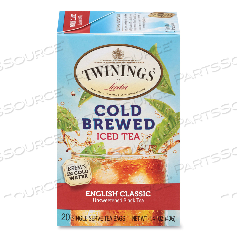 COLD BREW ICED TEA BAGS, ENGLISH CLASSIC, 0.07 OZ TEA BAG by TWININGS COLD BREW ICED TEA BAGS, ENGLISH CLASSIC, 0.07 OZ TEA BAG by TWININGS