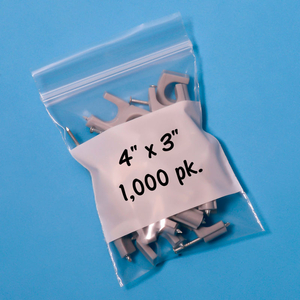 ZIPPER-LOCK POLY BAGS WITH WRITE-ON LABEL 4" X 3" 2 MIL 1,000 PACK by Rd Plastics Company Inc