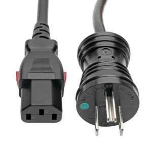 NEMA 5-15P TO LOCKING IEC C13 - GREEN DOT HOSPITAL-GRADE POWER CORD - 10 A , 6 FT by Tripp Lite