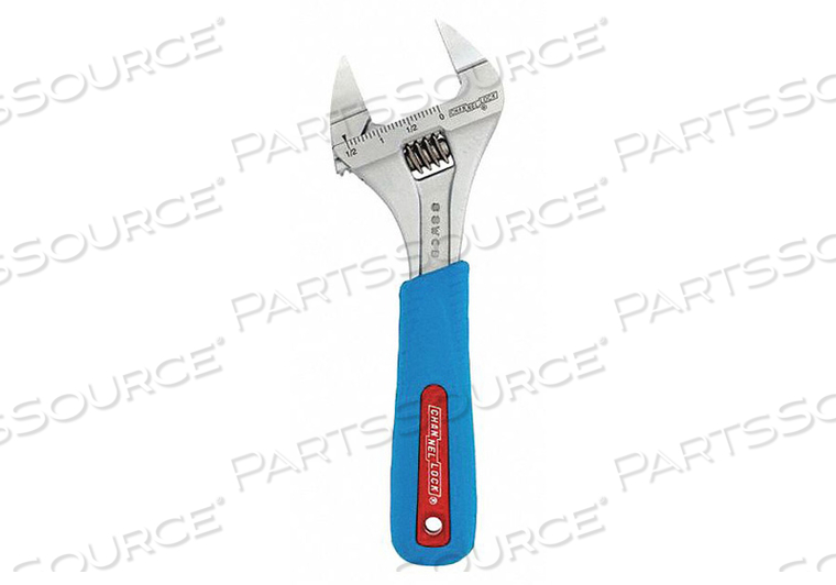 ADJUSTABLE WRENCH CHROME 8 IN JAW CAPACITY 1 1/2 IN CUSHION GRIP ERGONOMIC SCREW MECHANISM INSULATED NO NONSPARKING NO by Channellock Inc.