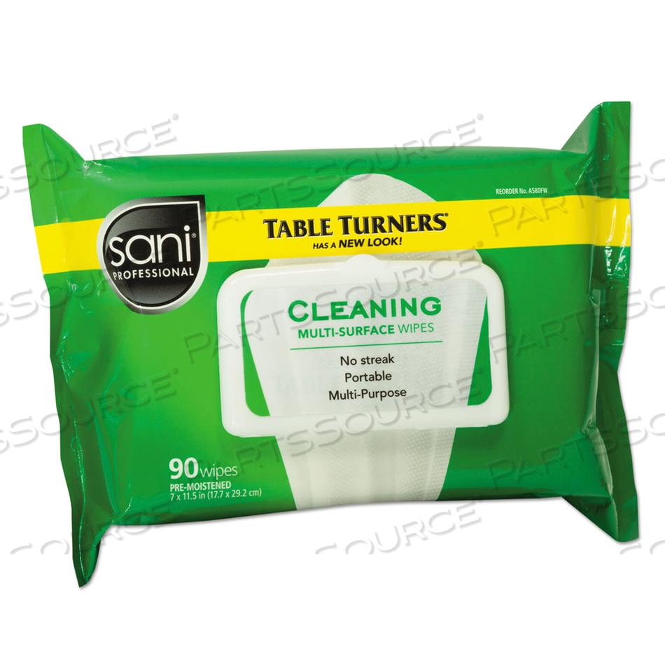 MULTI-SURFACE CLEANING WIPES, 11.5 X 7, FRESH SCENT, WHITE, 90 WIPES/PACK by Sani Professional