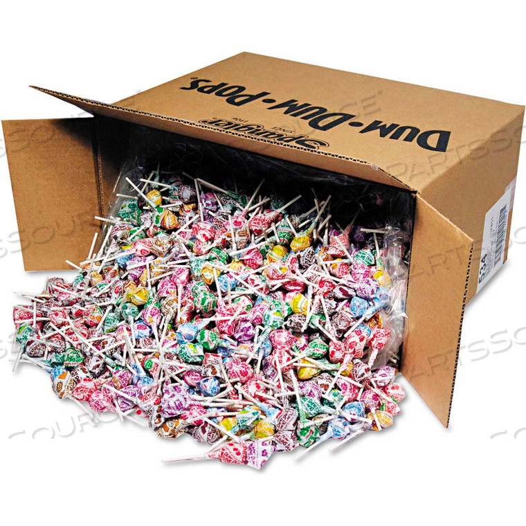 DUM DUM POPS, ASSORTED FLAVORS, INDIVIDUALLY WRAPPED, BULK 30 LB. CARTON by Spangler