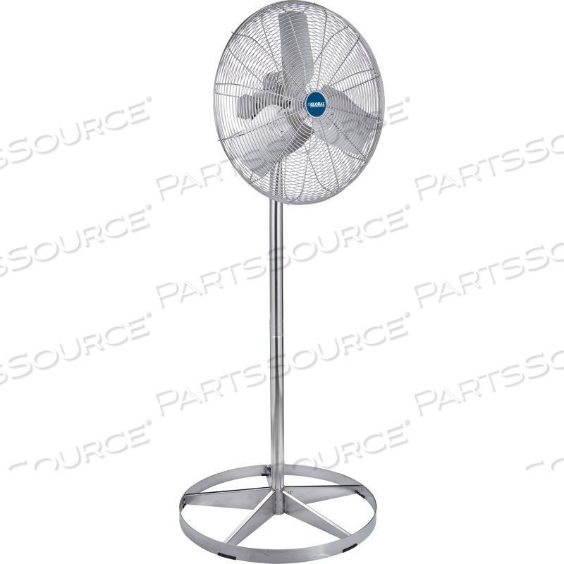 24" WASHDOWN RATED STAINLESS STEEL PEDESTAL FAN, 7200 CFM, 1/4 HP by Approved Vendor 24" WASHDOWN RATED STAINLESS STEEL PEDESTAL FAN, 7200 CFM, 1/4 HP by Approved Vendor