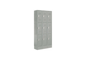 WARDROBE LOCKER LVRD 3 WIDE 3 TIER GRAY by JT Eaton