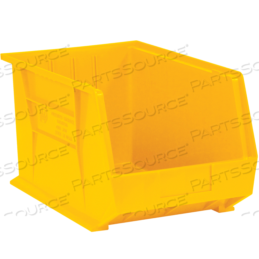 PLASTIC STACK & HANG BIN BOXES, 10 3/4" X 8 1/4" X 7", YELLOW, 6/CASE by BOX Partners (Box Acquisitions, LLC)