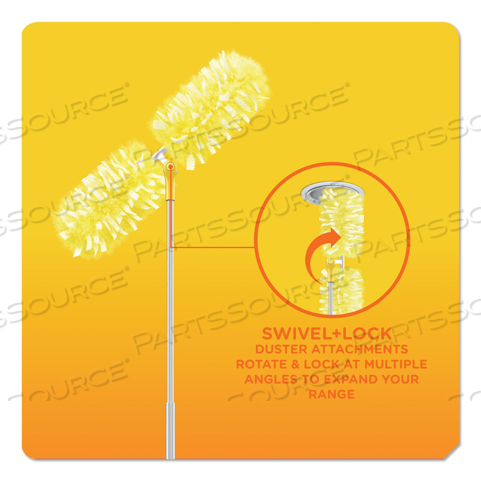 HEAVY DUTY DUSTERS WITH SUPER EXTENDER HANDLE, 6 FT HANDLE, 1 HANDLE/4 DUSTERS by Swiffer HEAVY DUTY DUSTERS WITH SUPER EXTENDER HANDLE, 6 FT HANDLE, 1 HANDLE/4 DUSTERS by Swiffer