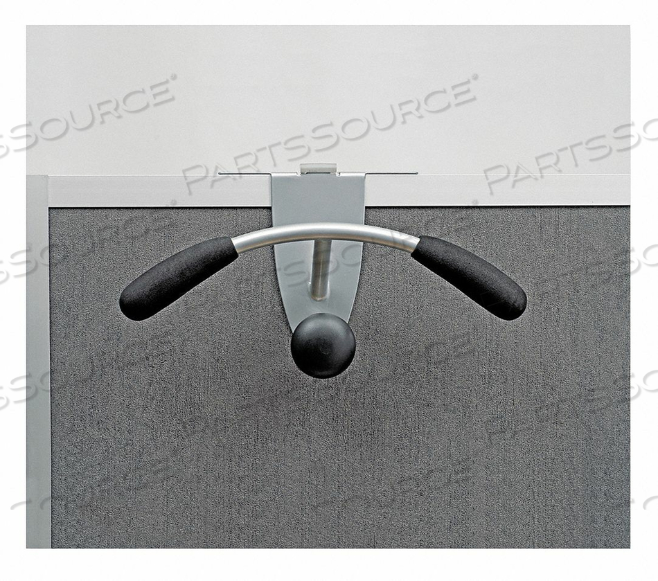 METAL CUBICLE VALET HOOK BLACK/SILVER by Alba