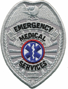 EMBRDRD PATCH EMERGENCY MEDICAL SRV SLVR by Heros Pride