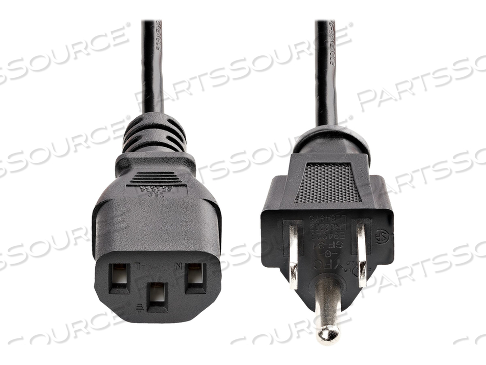 6FT STANDARD COMPUTER POWER CORD, NEMA5-15P TO C13, 10 PACK (PXT10110PK), POWER CABLE, NEMA 5-15P (P) TO IEC 60320 C13, AC 125 V, 10 A, 6 FT by StarTech.com Ltd. 6FT STANDARD COMPUTER POWER CORD, NEMA5-15P TO C13, 10 PACK (PXT10110PK), POWER CABLE, NEMA 5-15P (P) TO IEC 60320 C13, AC 125 V, 10 A, 6 FT by StarTech.com Ltd.