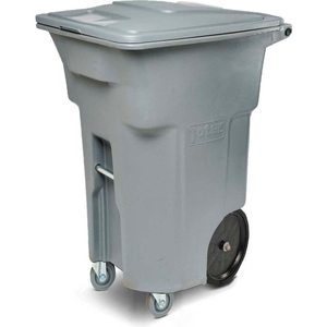 HEAVY DUTY TWO-WHEEL TRASH CART W/CASTERS, 64 GALLON GRAYSTONE by Toter