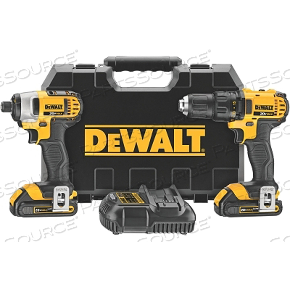 DCK280C2 DEWALT 20V MAX* LITHIUM ION COMPACT DRILL/DRIVER/IMPACT DRIVER COMBO KIT (1.5 AH) by DeWalt