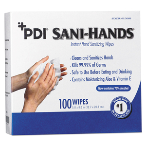 PDI SANI-HANDS INSTANT HAND SANITIZING WIPES, 8 X 5 by Sani Professional