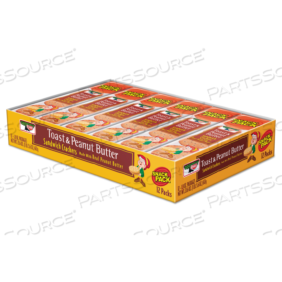 SANDWICH CRACKERS, TOAST AND PEANUT BUTTER, 8 CRACKER SNACK PACK by Keebler
