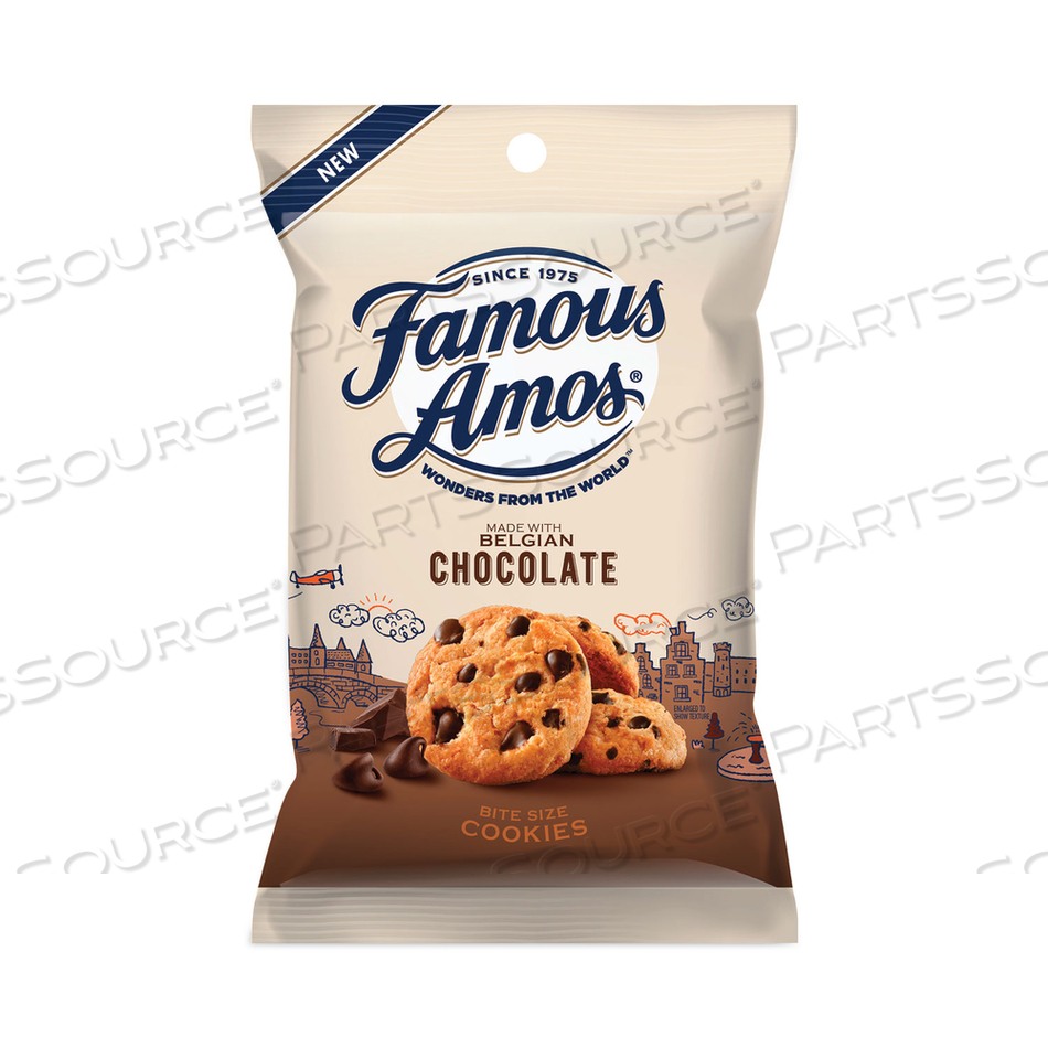 FAMOUS AMOS COOKIES, CHOCOLATE CHIP, 2 OZ SNACK PACK, 8/BOX 