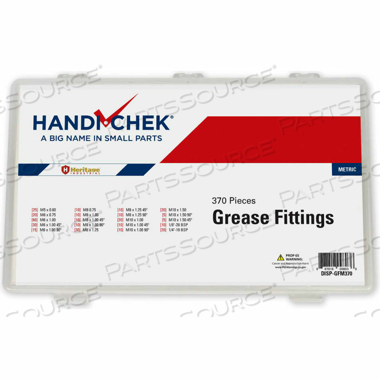 METRIC GREASE FITTING BSP ASSORTMENT 370 PIECE by Flint Hills Trading METRIC GREASE FITTING BSP ASSORTMENT 370 PIECE by Flint Hills Trading
