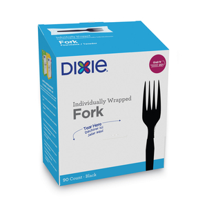 GRAB?N GO WRAPPED CUTLERY, FORKS, BLACK by Dixie