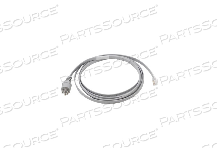 HARDWIRED JUMPER CABLE, GRAY, RJ-12 MODULAR PLUG 1, 6-PIN PLUG, 3 FT by Crest Healthcare