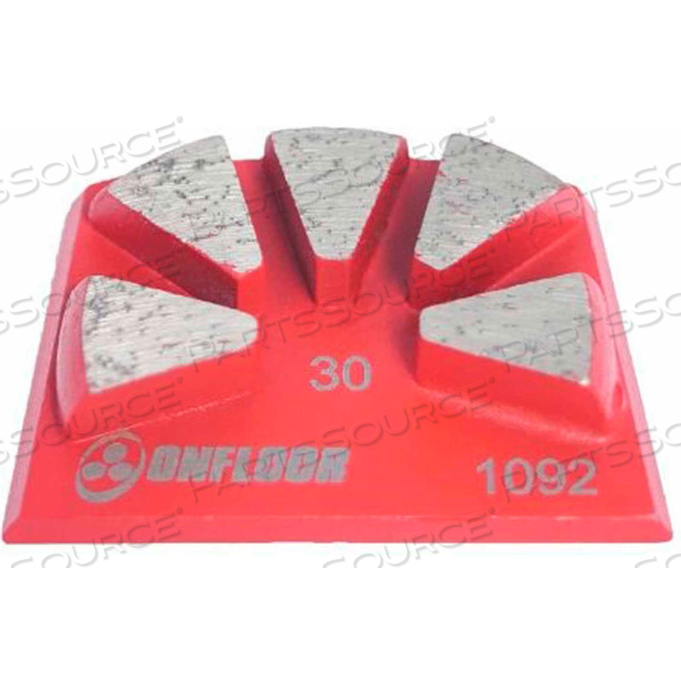 30 GRIT XT5 DIAMOND SEGMANTS FOR ONFLOOR QUICK TOOL, 3 PACK 