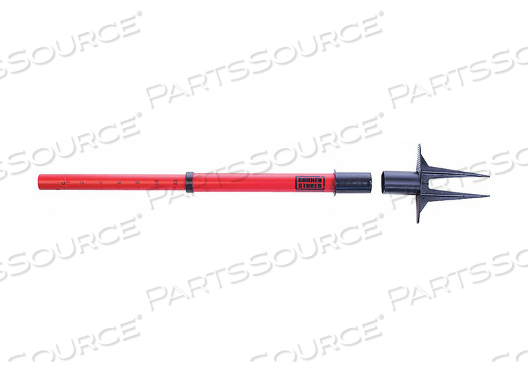 PLUS PLASTIC STANCHION STAKE, 22"-42" ADJUSTABLE HEIGHT, RED by Banner Stakes PLUS PLASTIC STANCHION STAKE, 22"-42" ADJUSTABLE HEIGHT, RED by Banner Stakes