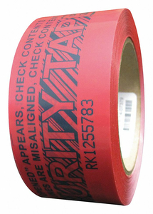 TAMPER EVIDENT TAPE POLYESTER RED 2INW by NovaVision