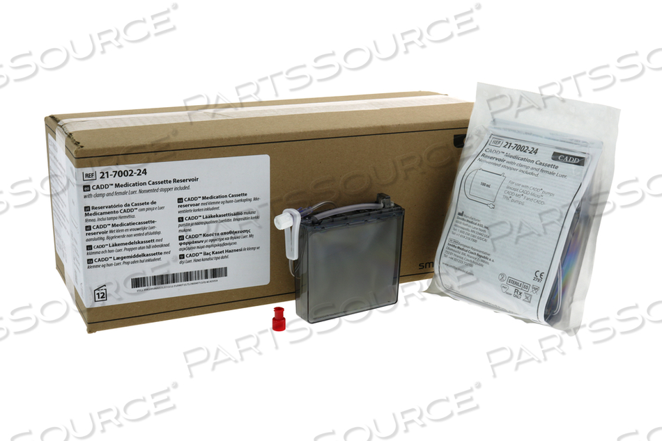 CASSETTE RESERVOIR, MEDICATION, CADD®, 100ML VOLUME, WITH WHITE CAP, FOR AMBULATORY MEDICATION DELIVERY SYSTEM by Smiths Medical CASSETTE RESERVOIR, MEDICATION, CADD®, 100ML VOLUME, WITH WHITE CAP, FOR AMBULATORY MEDICATION DELIVERY SYSTEM by Smiths Medical