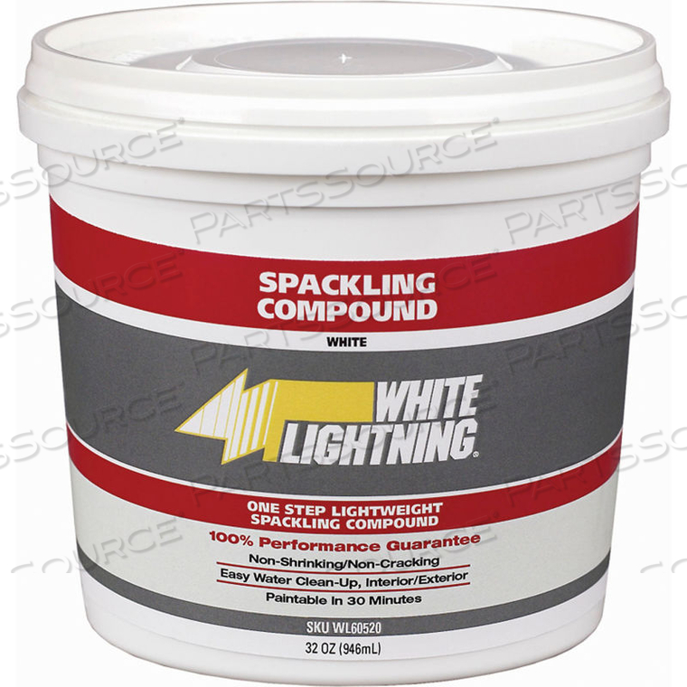 WHITE LIGHTNING ONE STEP LIGHTWEIGHT SPACKLING COMPOUND - 1 QT. 