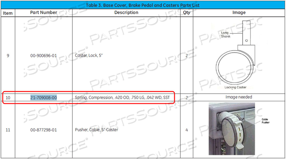 0.042" COMPRESSION SPRING by OEC Medical Systems (GE Healthcare)