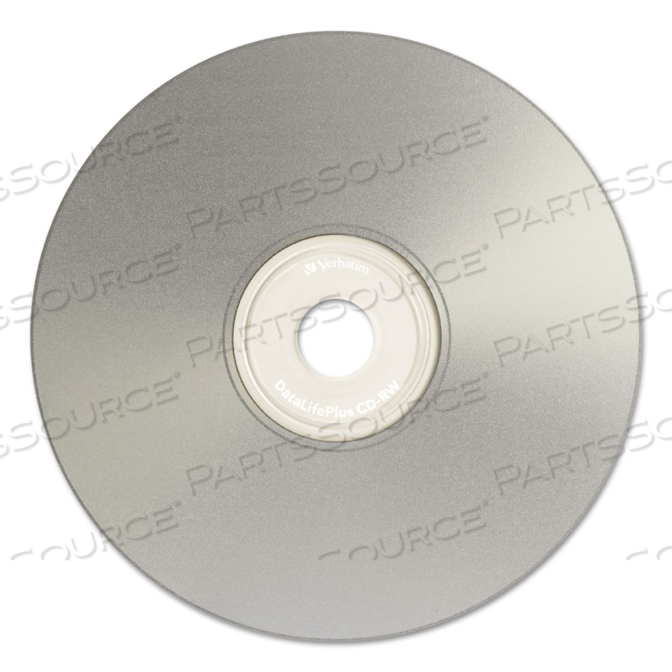 CD-RW DATALIFEPLUS PRINTABLE REWRITABLE DISC, 700 MB/80 MIN, 12X, SPINDLE, SILVER by Verbatim