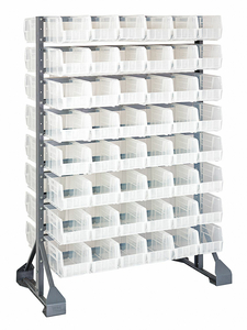 BIN RAIL FLOOR RACK 96 BINS CLEAR by Quantum Storage Systems