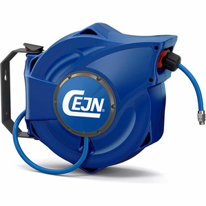 CLOSED SAFETY HOSE REEL 5/16" PUR HOSE 33' OAL 1/4" MALE NPT SAFETY-BRAKE REWIND by Cejn Industrail Corp.