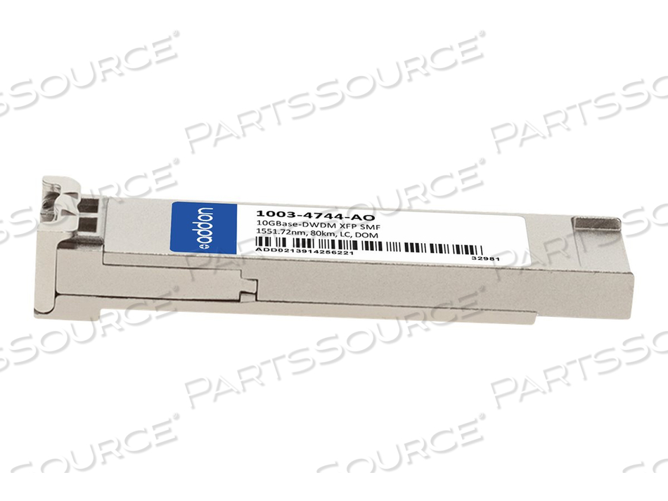 ADDON, XFP TRANSCEIVER MODULE (EQUIVALENT TO: OPTELIAN 1003-4744), 10 GIGE, 10GBASE-DWDM, LC SINGLE-MODE, UP TO 49.7 MILES, 1551.72 NM, TAA  by ADDON