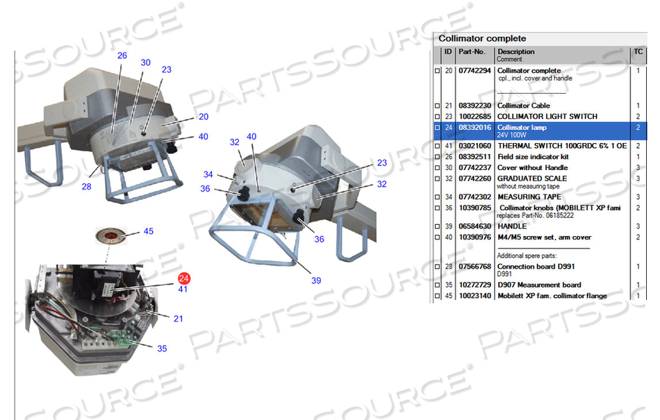 COLLIMATOR LAMP FOR PORTABLE X-RAY MACHINE by Siemens Medical Solutions