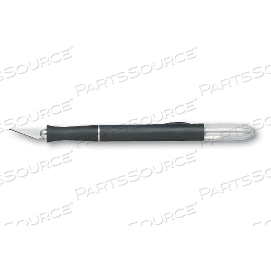 X2000 NO-ROLL RUBBER BARREL KNIFE WITH #11 REPLACEABLE BLADE AND SAFETY CAP by X-Acto