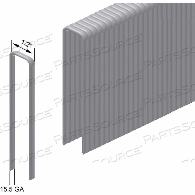 15.5 GAUGE 1/2" CROWN FLOORING STAPLES - 2" LENGTH - HIGH TENSILE GALVANIZED STEEL - PKG OF 5000 by Prebena