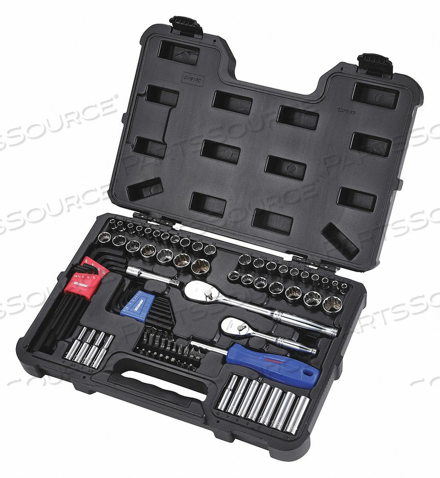 SOCKET SET 1/4 3/8 SAE/METRIC 91PCS by Westward SOCKET SET 1/4 3/8 SAE/METRIC 91PCS by Westward