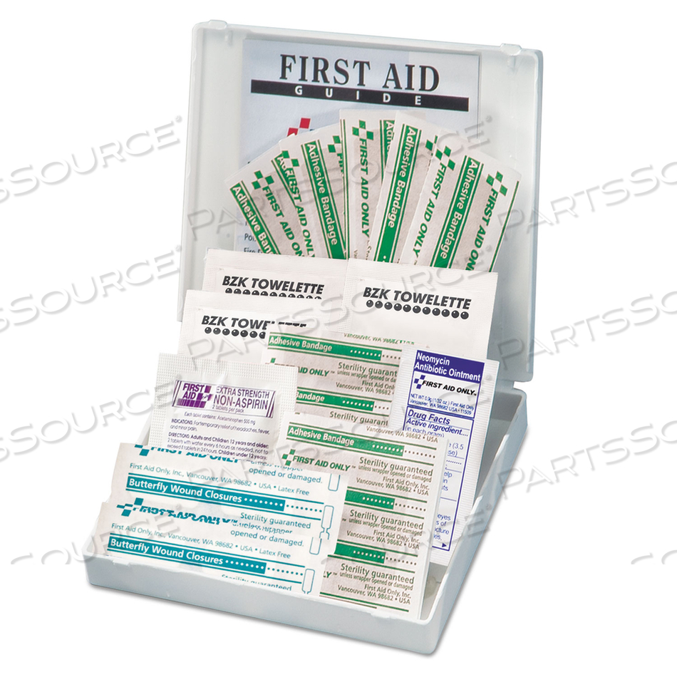 ALL-PURPOSE FIRST AID KIT, 21 PIECES, 4.75 X 3, PLASTIC CASE by First Aid Only ALL-PURPOSE FIRST AID KIT, 21 PIECES, 4.75 X 3, PLASTIC CASE by First Aid Only