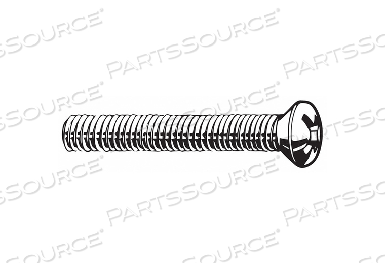 MACHINE SCREW, M5 THREAD SIZE, 40 MM LG, 18-8 STAINLESS STEEL, PLAIN, OVAL, PHILLIPS, METRIC by Fabory