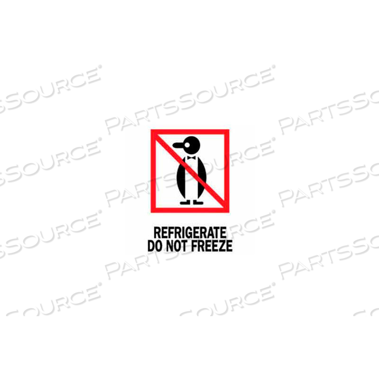 REFRIGERATE DO NOT FREEZE 3" X 4" - WHITE / RED / BLACK by Decker Tape Products