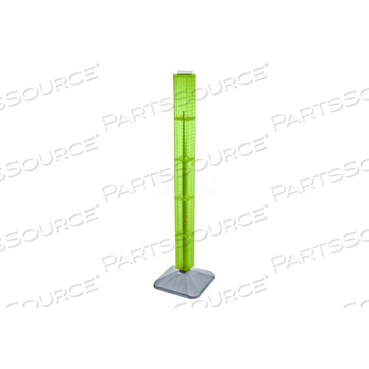 48" PEGBOARD REVOLVING FLOOR DISPLAY, 4-SIDED, GREEN TRANSLUCENT,1 PIECE by Azar International