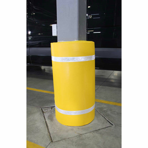 44"H X 72"W SOFT NYLON COLUMN PROTECTOR - YELLOW COVER/WHITE TAPES by Innoplast, Inc